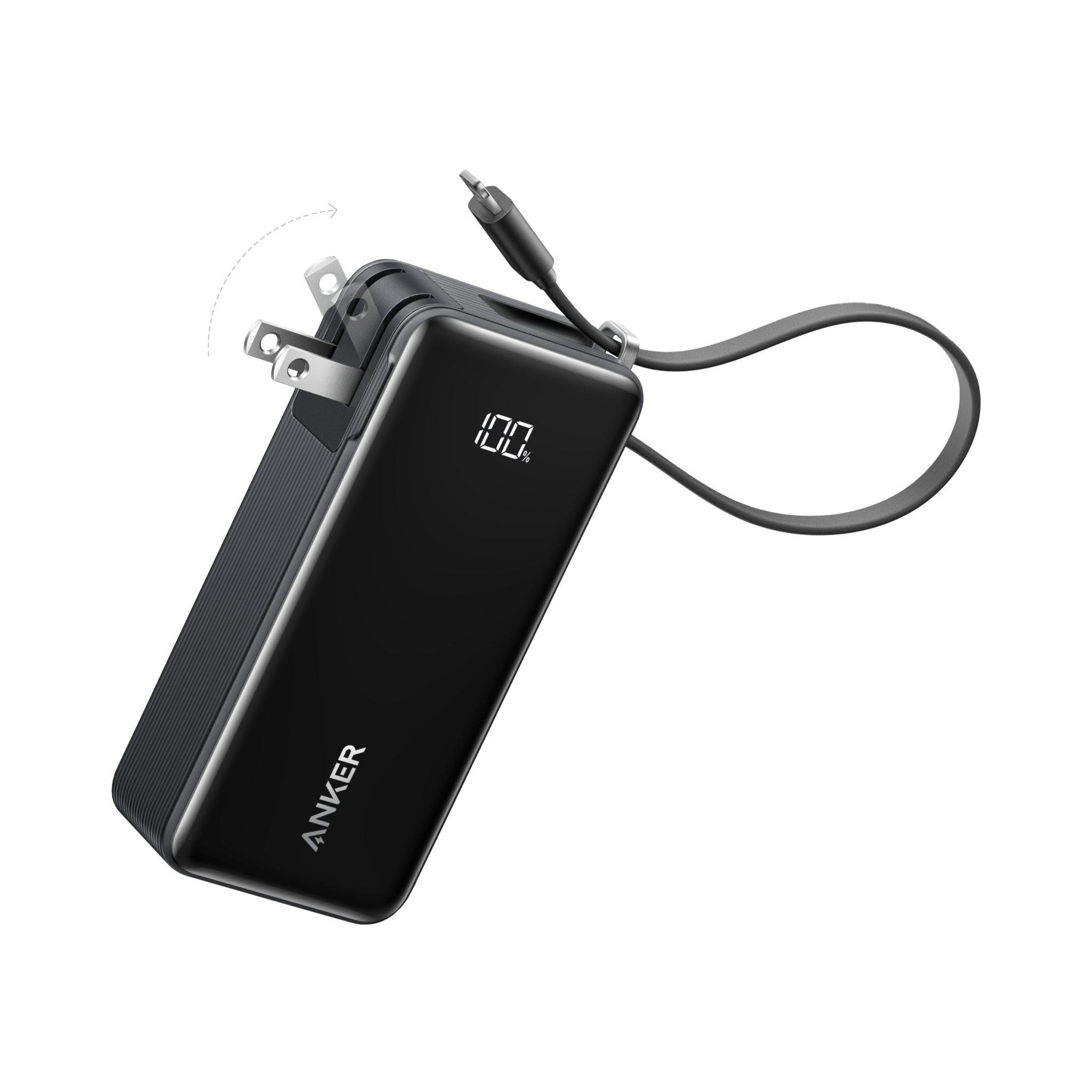 Anker Power Bank (10K, Fusion, Built - In Cable) - Black Girl Golf