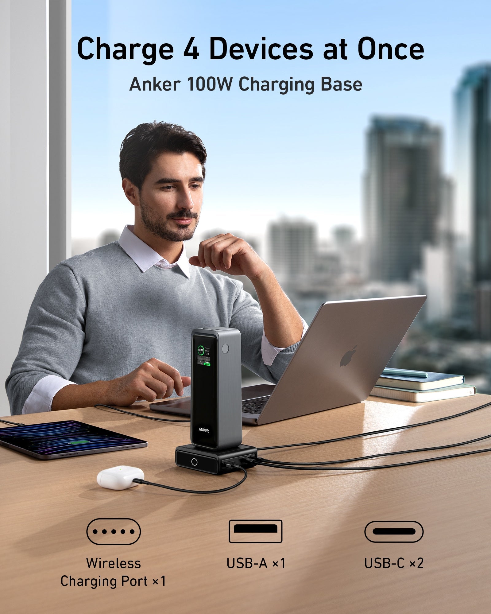 Anker Prime 27,650mAh Power Bank (250W) and 100W Charging Base - Black Girl Golf