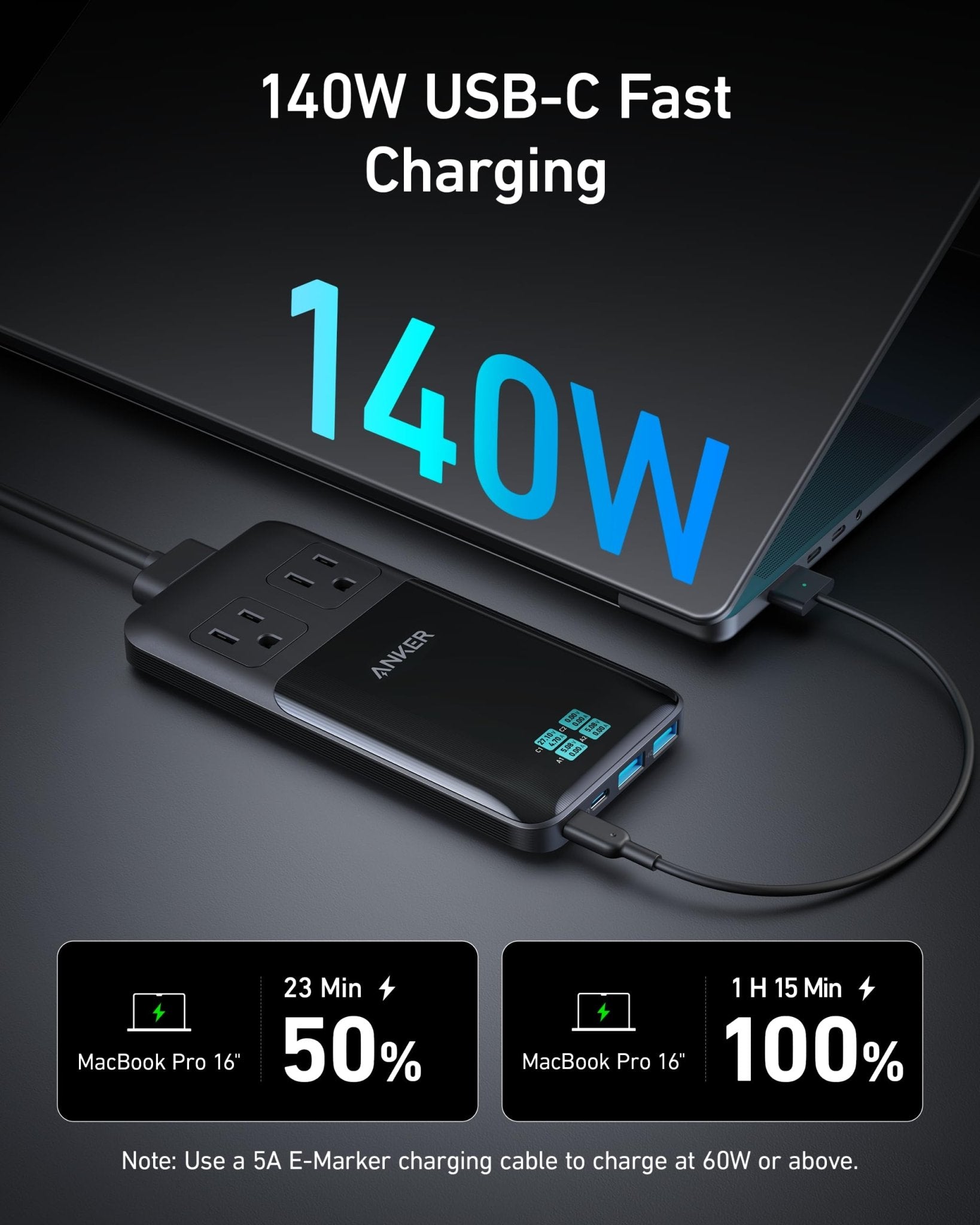 Anker Prime 6 - in - 1 Charging Station (140W) - Black Girl Golf