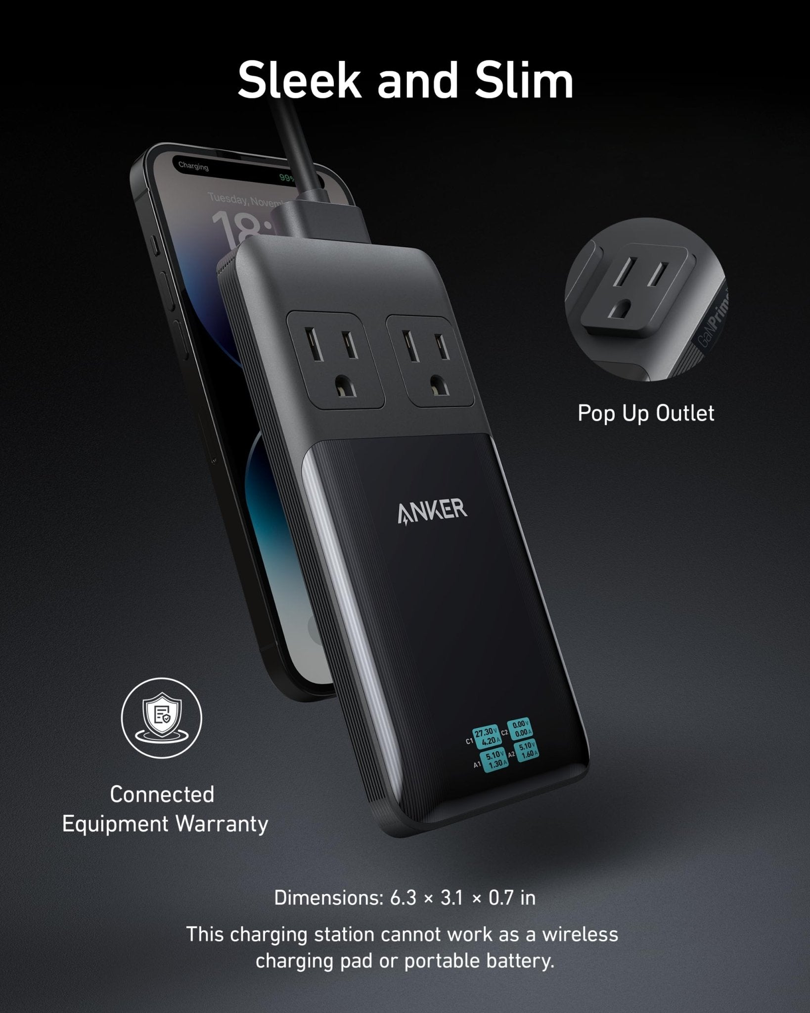 Anker Prime 6 - in - 1 Charging Station (140W) - Black Girl Golf