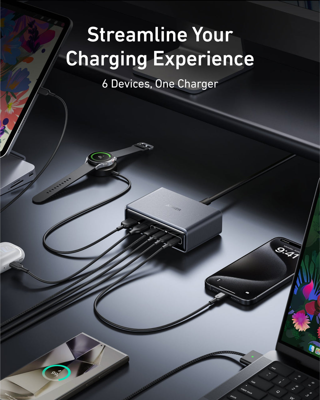 Anker Prime Charger (200W, 6 Ports, GaN) - Black Girl Golf
