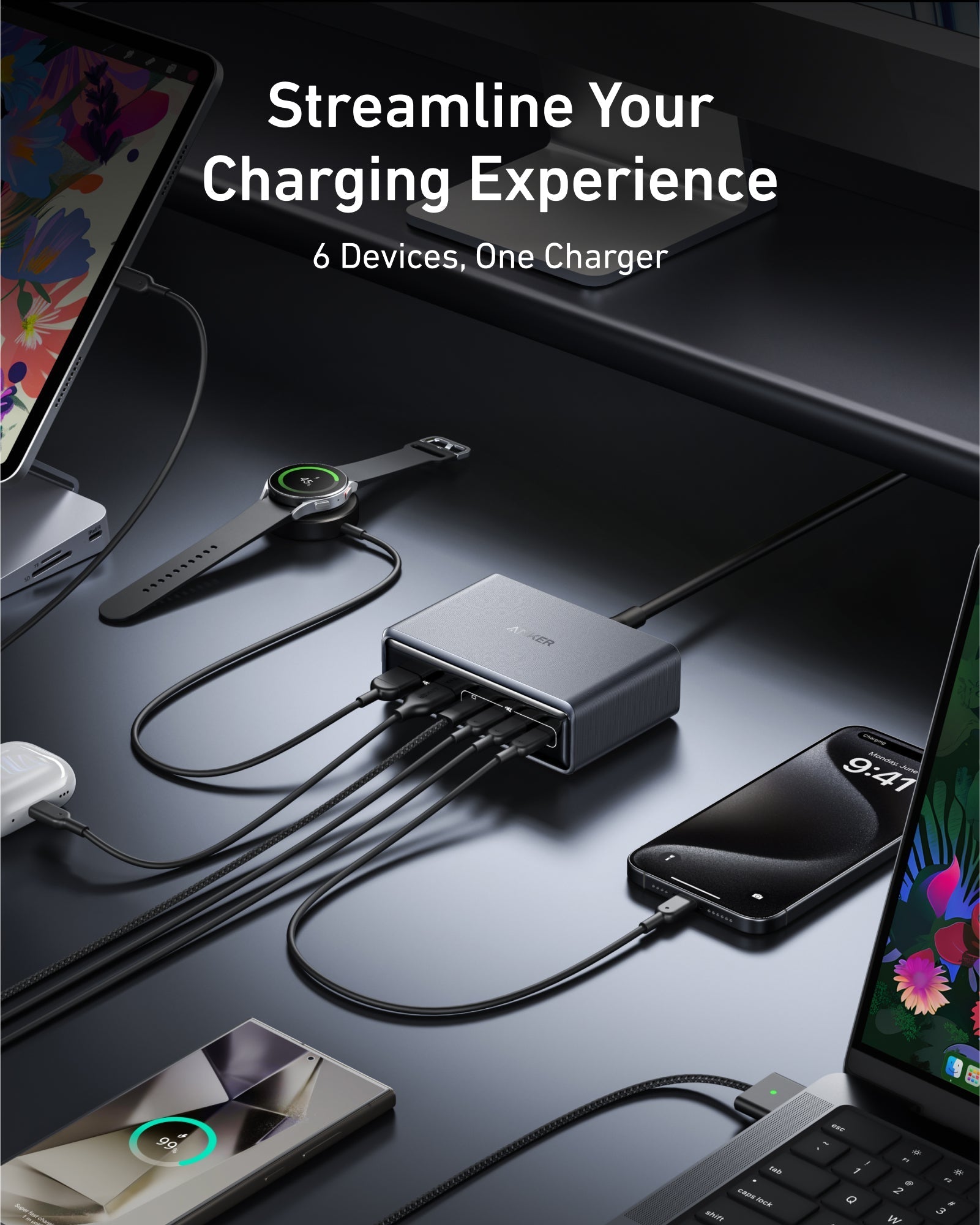 Anker Prime Charger (200W, 6 Ports, GaN) - Black Girl Golf
