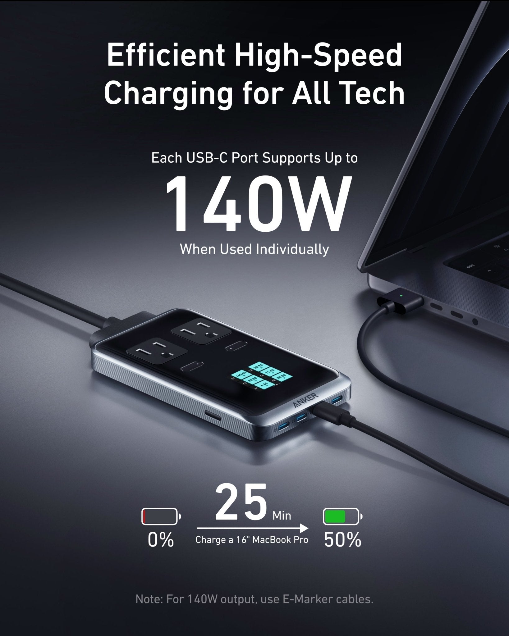Anker Prime Charging Station (8 - in - 1, 240W) - Black Girl Golf