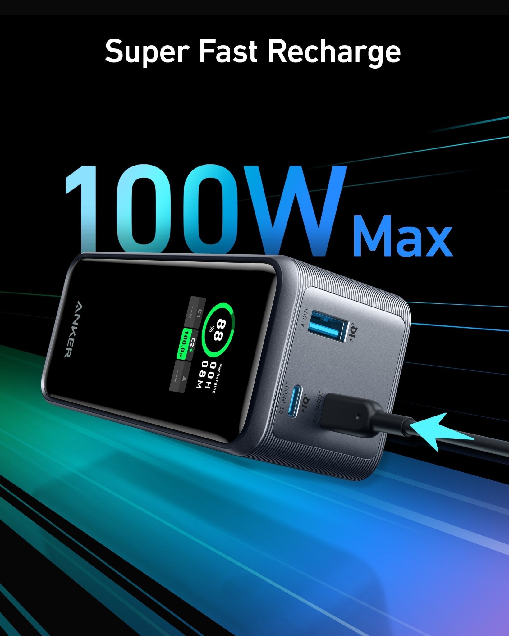 Anker Prime Power Bank (20K, 200W) - Black Girl Golf