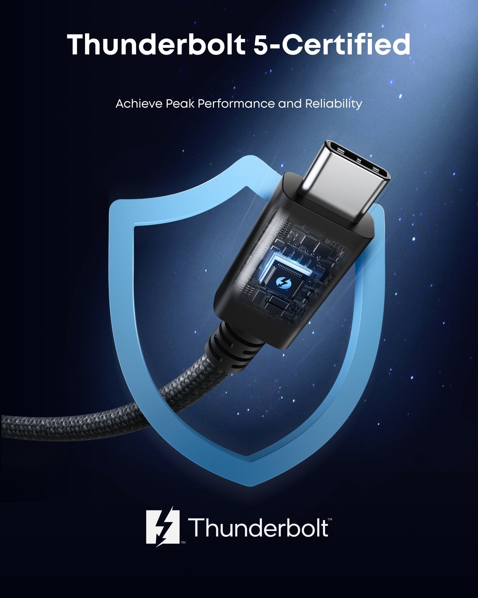 Anker Prime Thunderbolt 5 Cable (3.3 ft/1.7 ft, 80 Gbps, 240W) - Black Girl Golf
