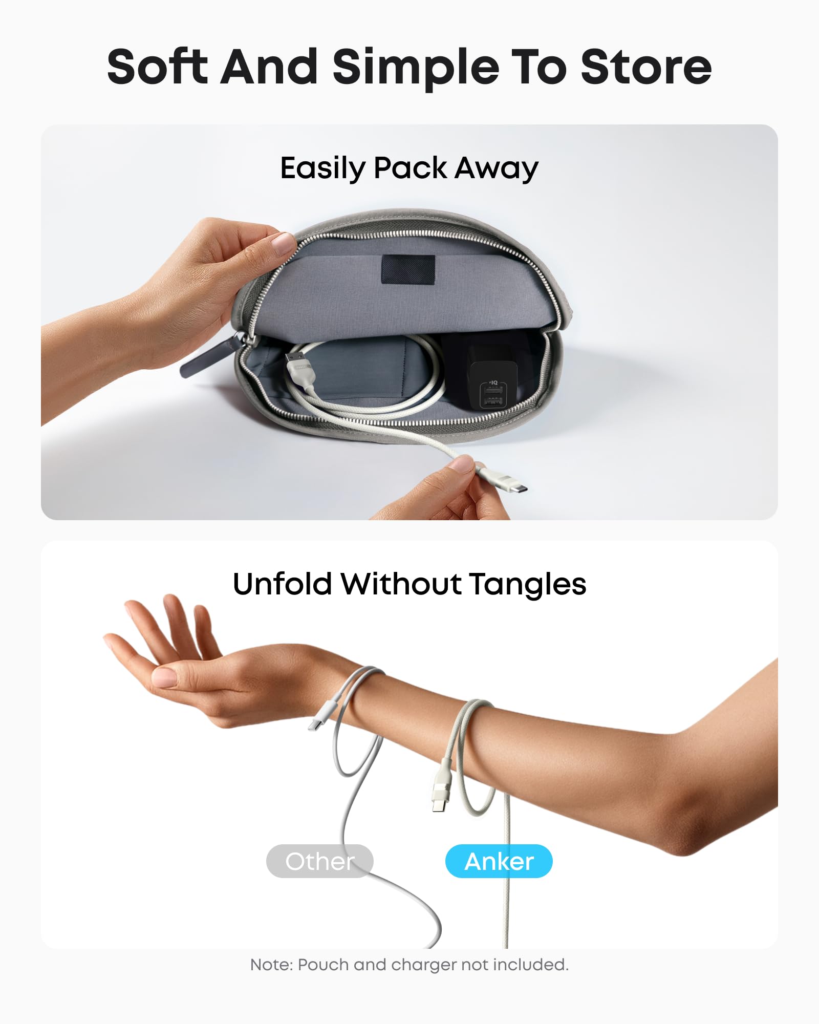 Anker USB - A to USB - C Cable (3 ft/6 ft, Upcycled - Braided) - Black Girl Golf