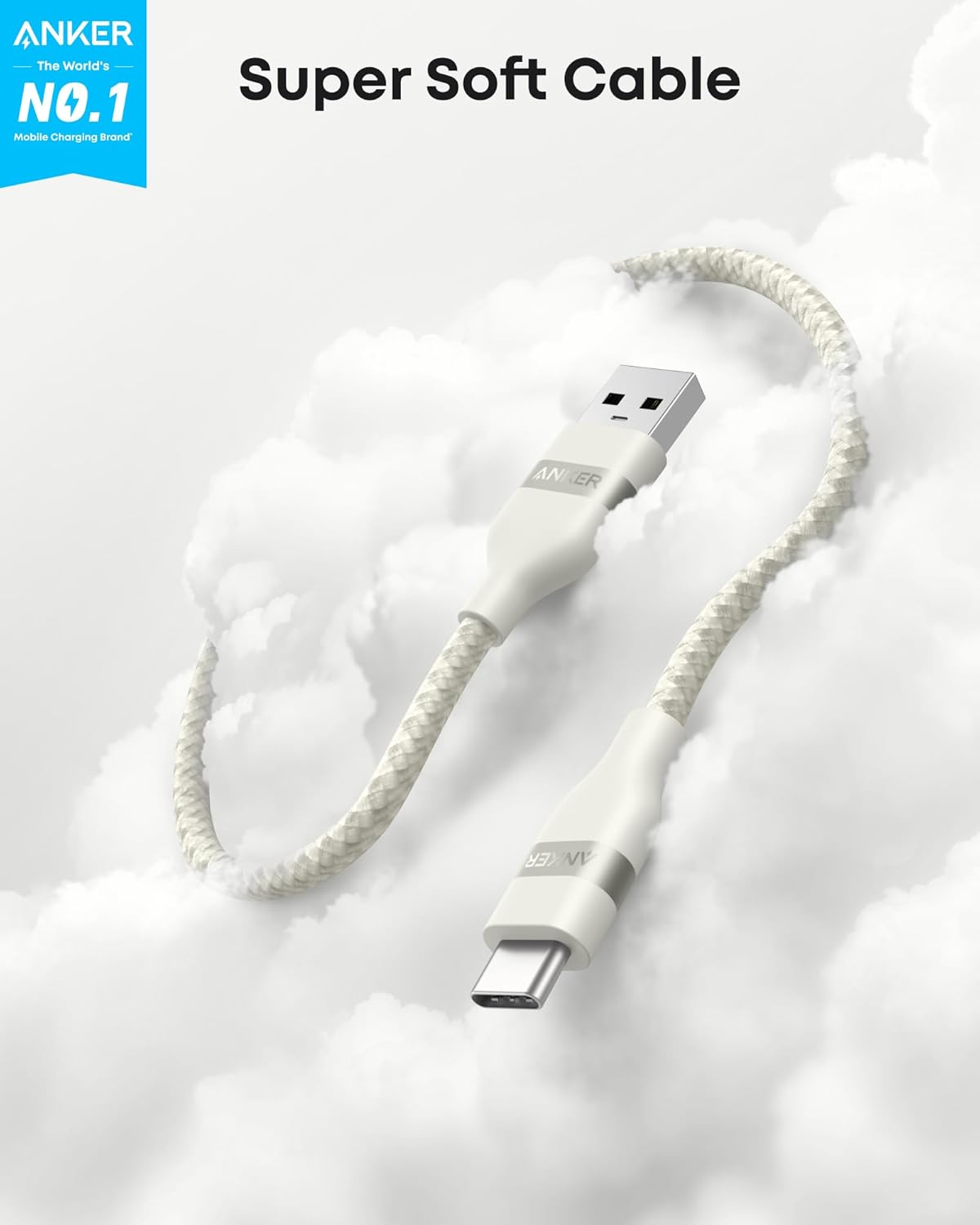 Anker USB - A to USB - C Cable (3 ft/6 ft, Upcycled - Braided) - Black Girl Golf