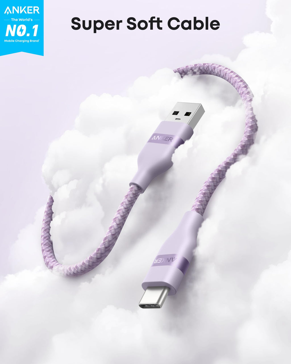 Anker USB - A to USB - C Cable (3 ft/6 ft, Upcycled - Braided) - Black Girl Golf