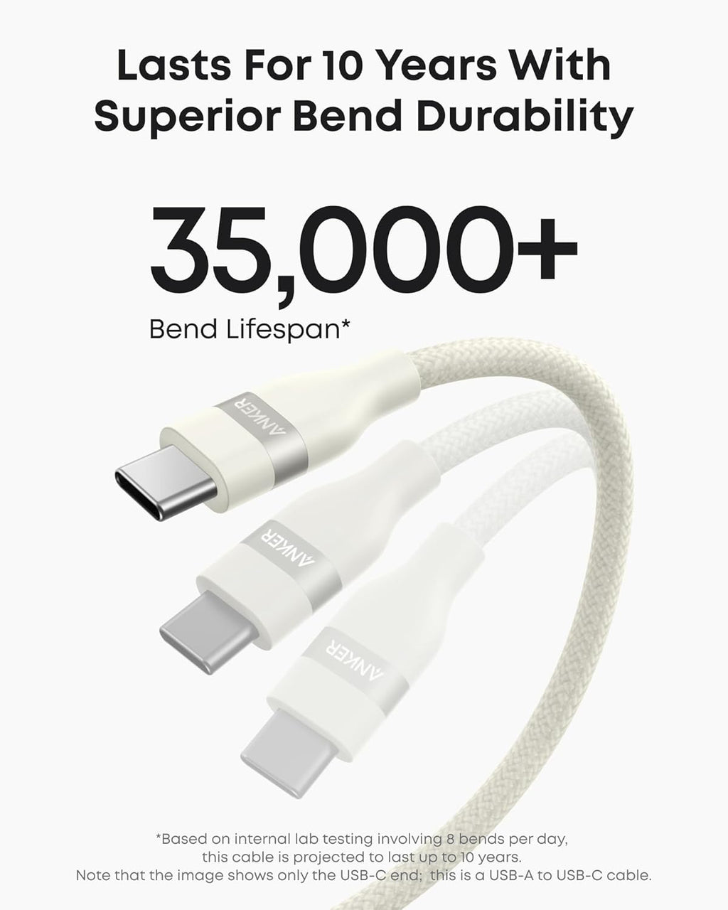 Anker USB - A to USB - C Cable (3 ft/6 ft, Upcycled - Braided) - Black Girl Golf