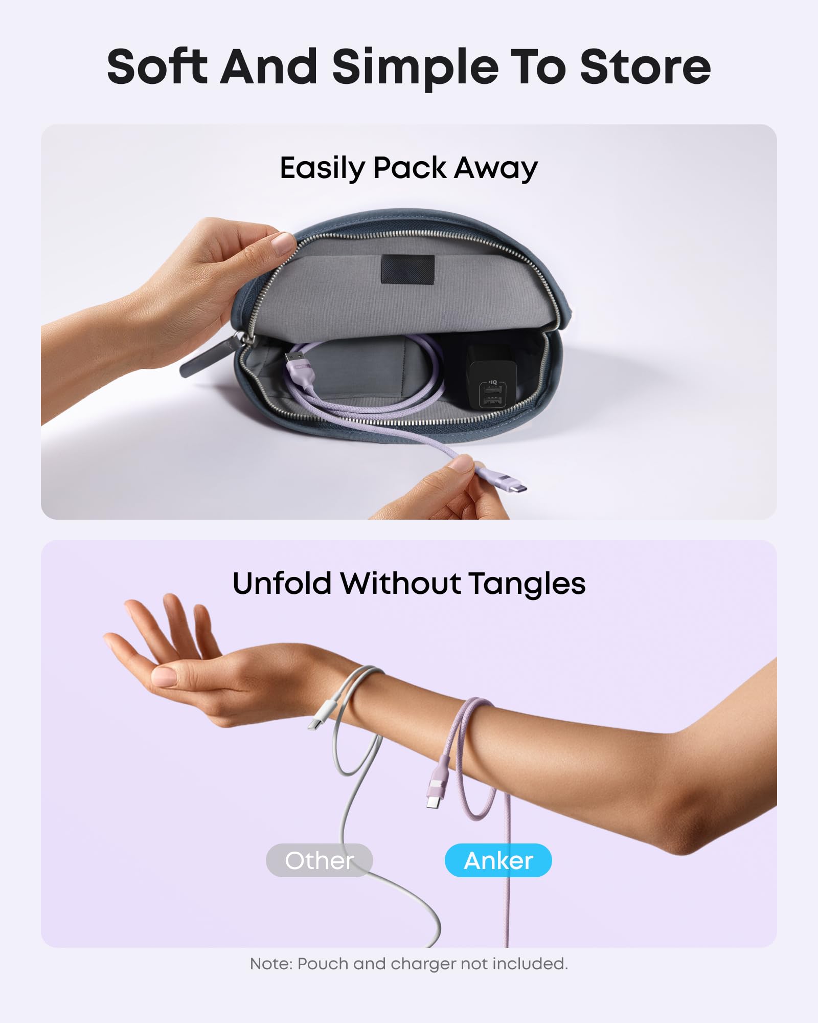 Anker USB - A to USB - C Cable (3 ft/6 ft, Upcycled - Braided) - Black Girl Golf