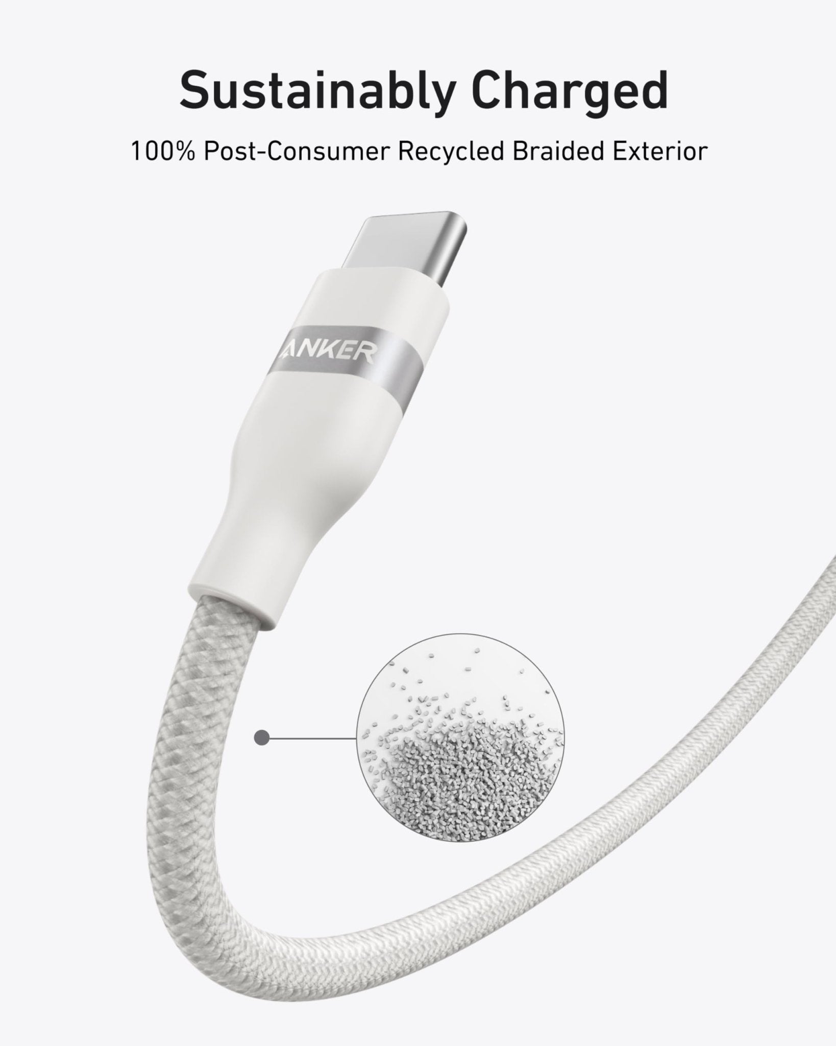 Anker USB - C to USB - C Cable (3 ft / 6 ft, 240W, Upcycled - Braided) - Black Girl Golf