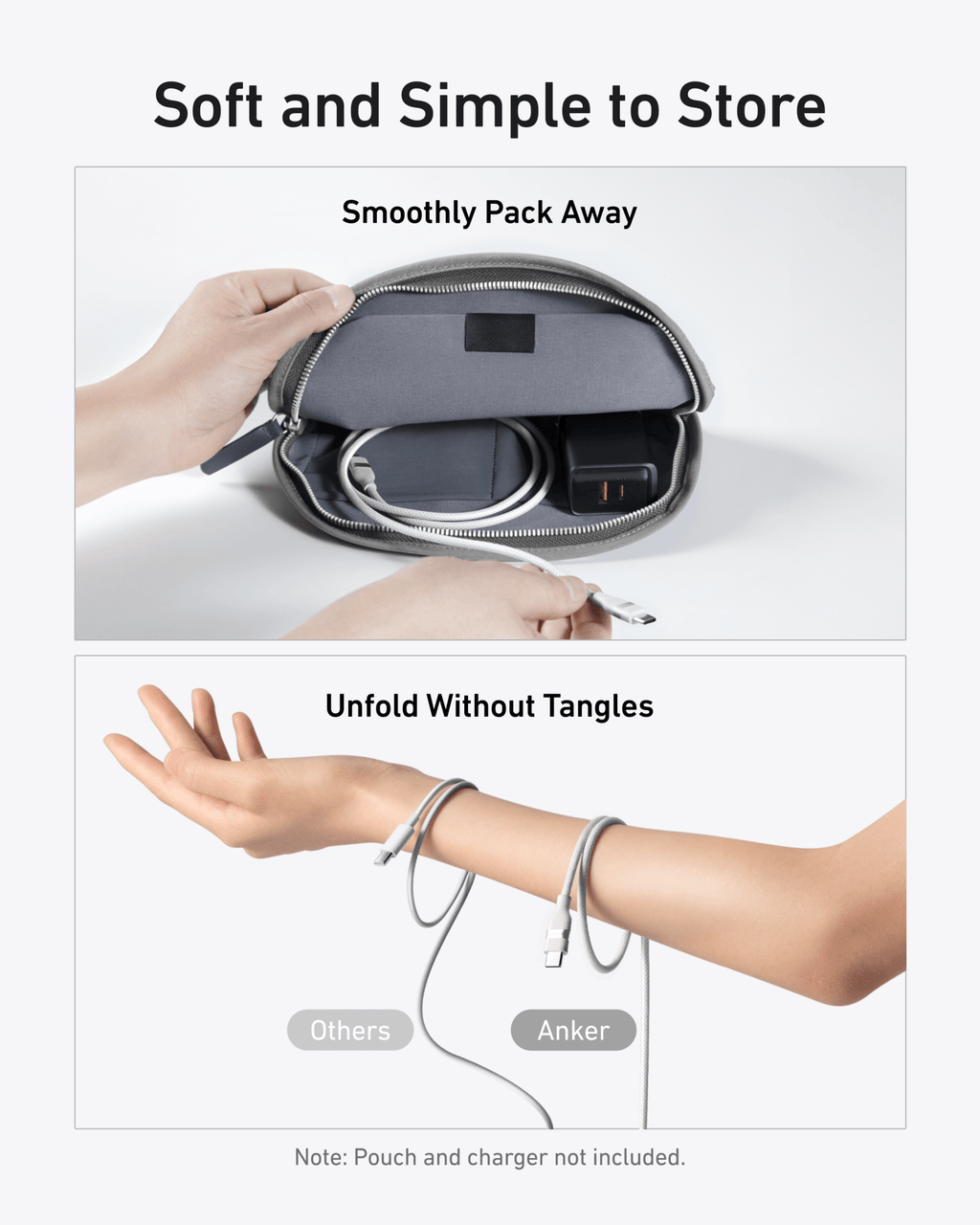 Anker USB - C to USB - C Cable (3 ft / 6 ft, 240W, Upcycled - Braided) - Black Girl Golf