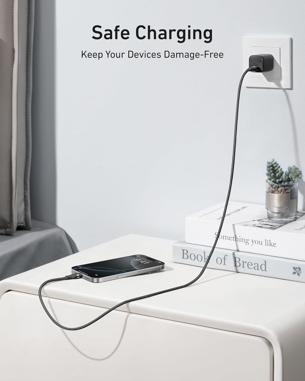 Anker USB - C to USB - C Cable (3 ft / 6 ft, 240W, Upcycled - Braided) - Black Girl Golf