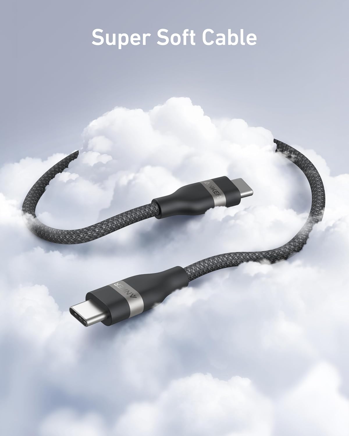 Anker USB - C to USB - C Cable (3 ft / 6 ft, 240W, Upcycled - Braided) - Black Girl Golf