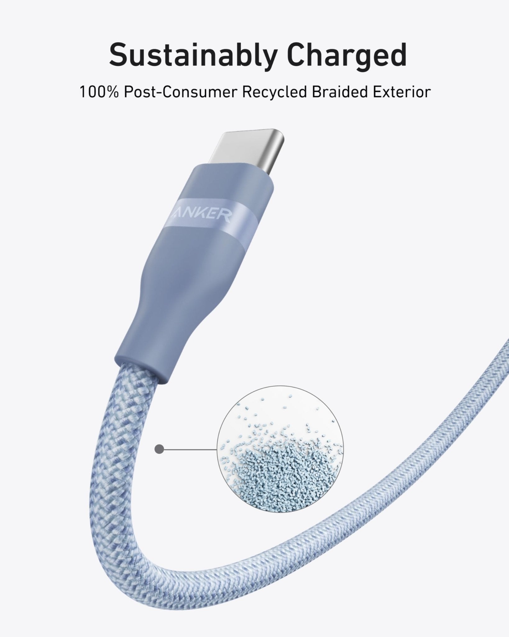Anker USB - C to USB - C Cable (3 ft / 6 ft, 240W, Upcycled - Braided) - Black Girl Golf