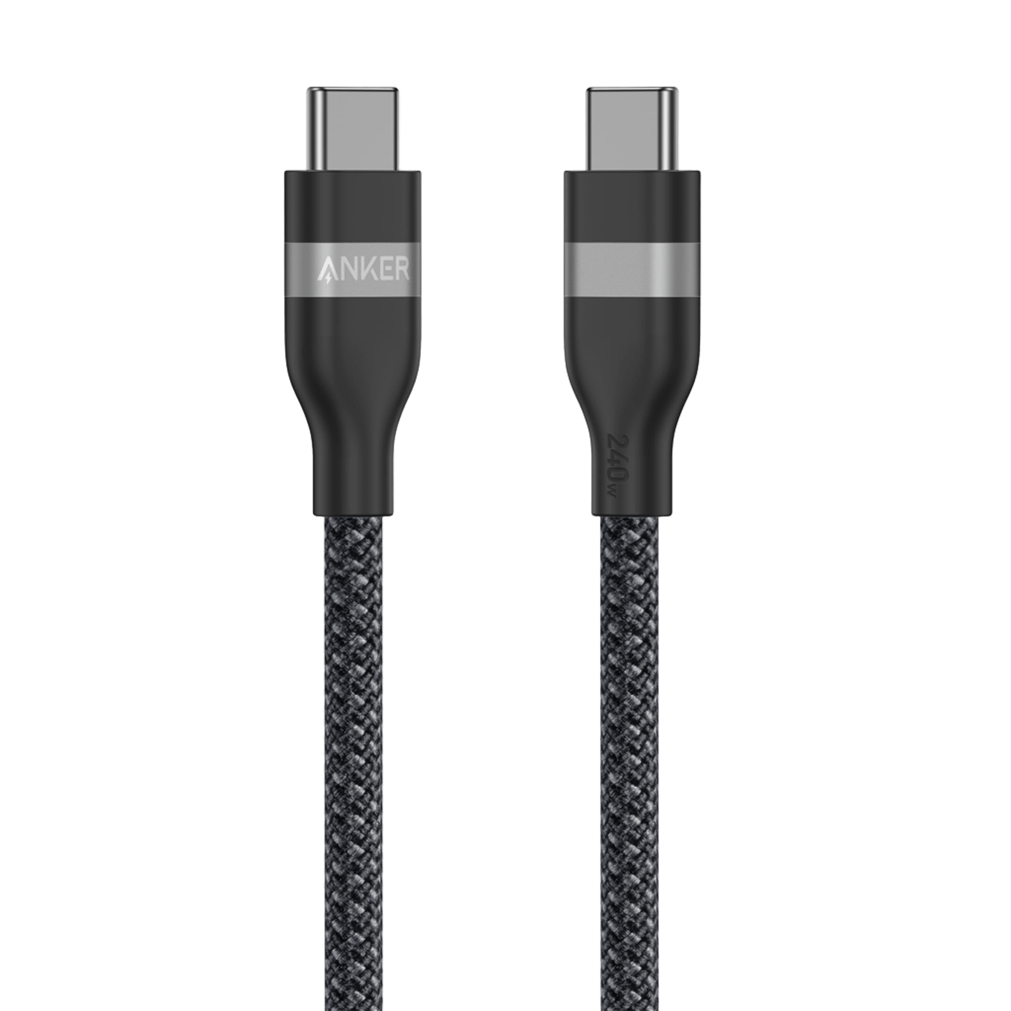 Anker USB - C to USB - C Cable (3 ft / 6 ft, 240W, Upcycled - Braided) - Black Girl Golf