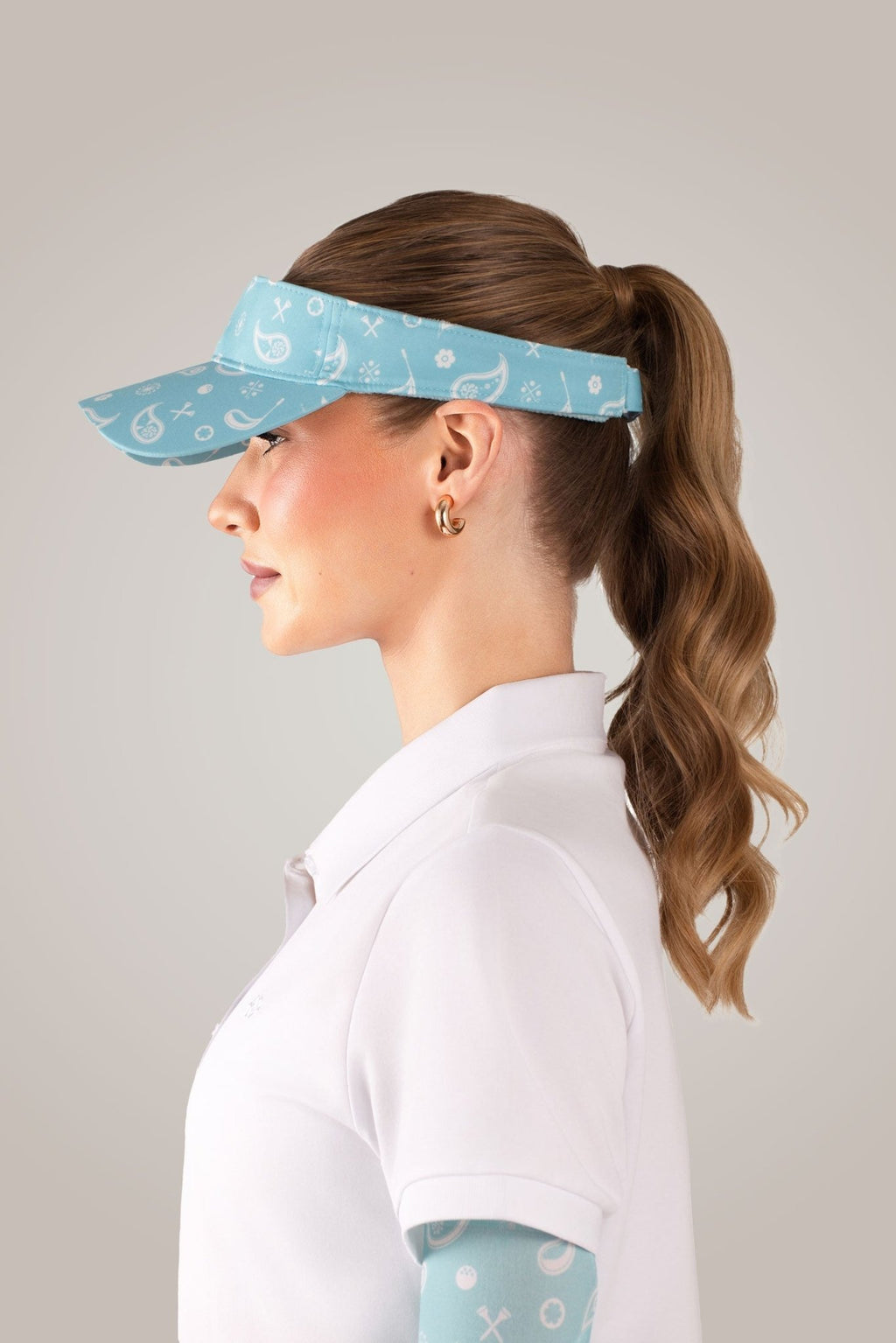Aqua Paisley Sport Visor - Black Girl Golf
