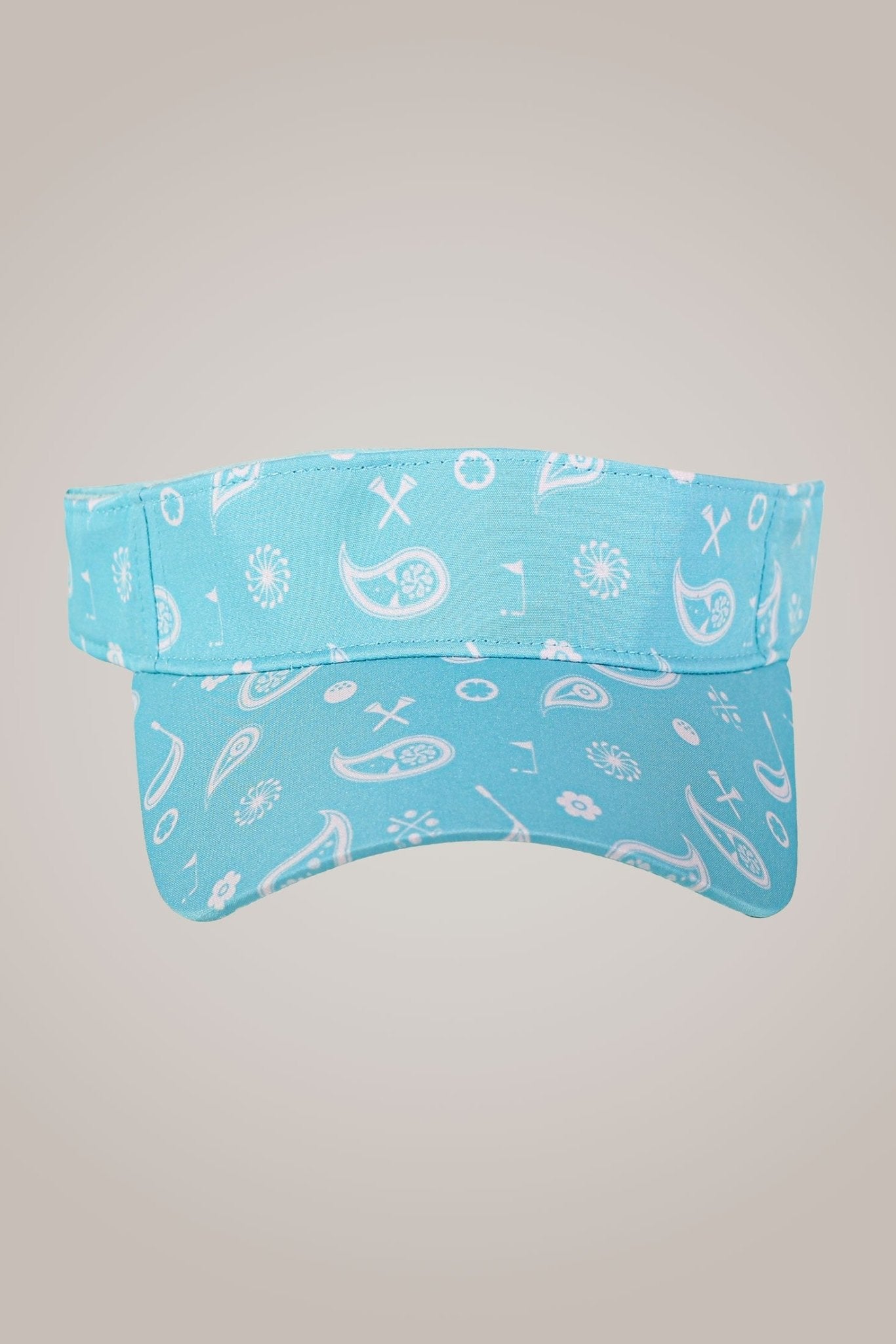 Aqua Paisley Sport Visor - Black Girl Golf