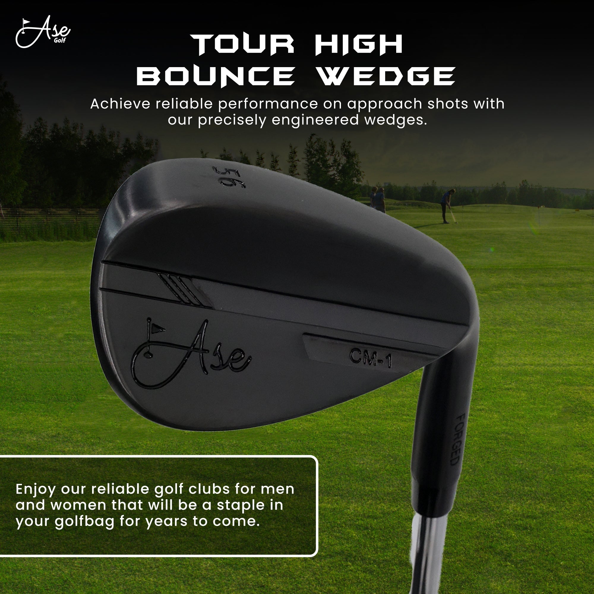 Ase BLACKOUT 3 - Piece Wedge Set (52,56,60) - Black Girl Golf