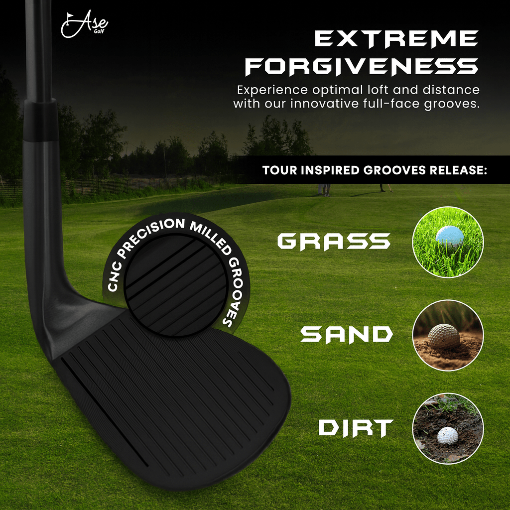 Ase BLACKOUT 3 - Piece Wedge Set (52,56,60) - Black Girl Golf