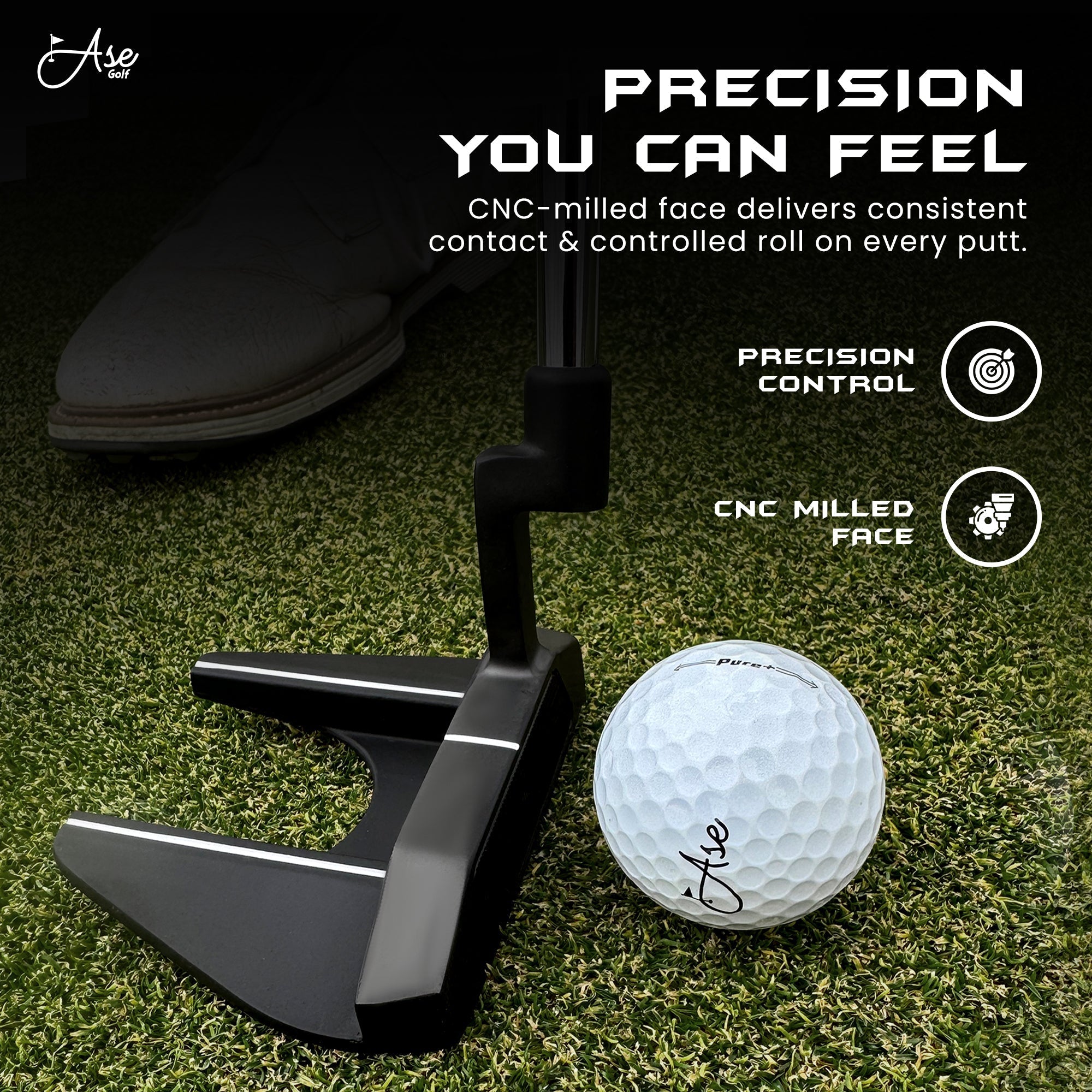 Ase Golf AG2 Mallet Putter - Black Girl Golf