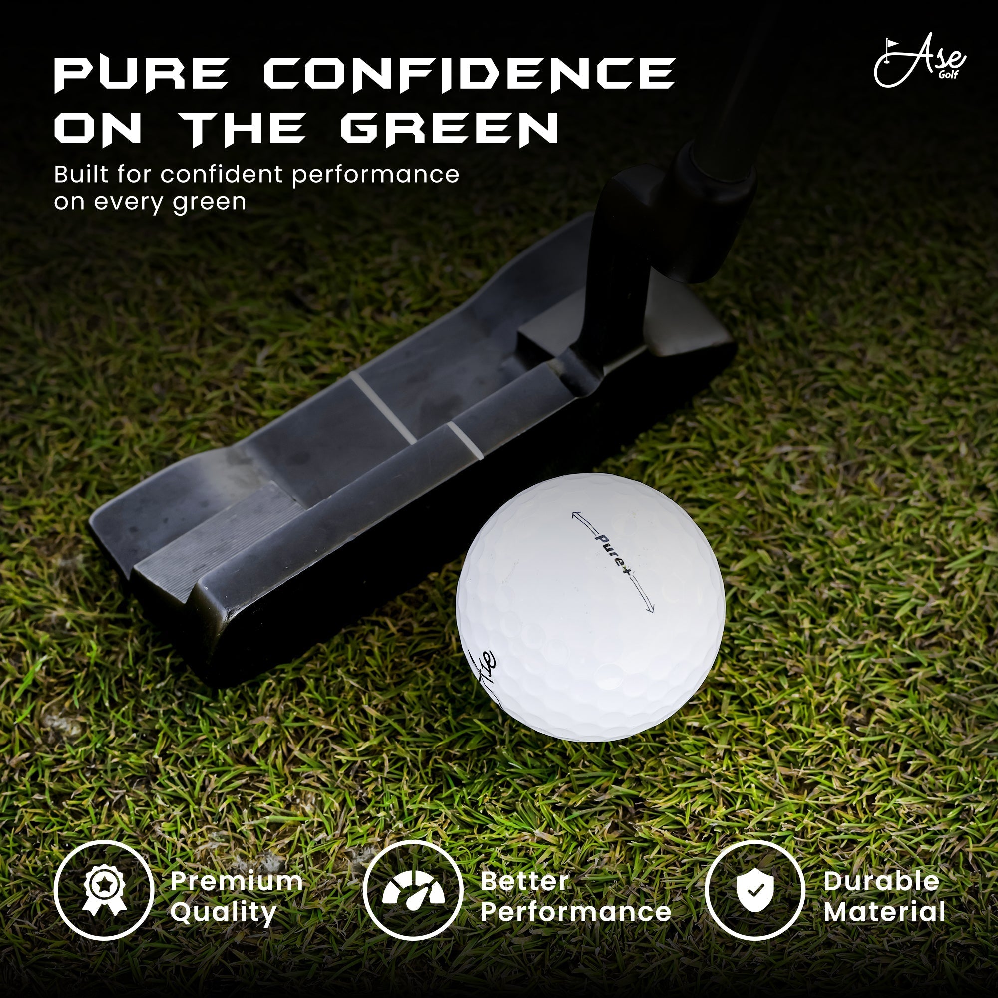 Ase Pure+ Golf Ball - Black Girl Golf