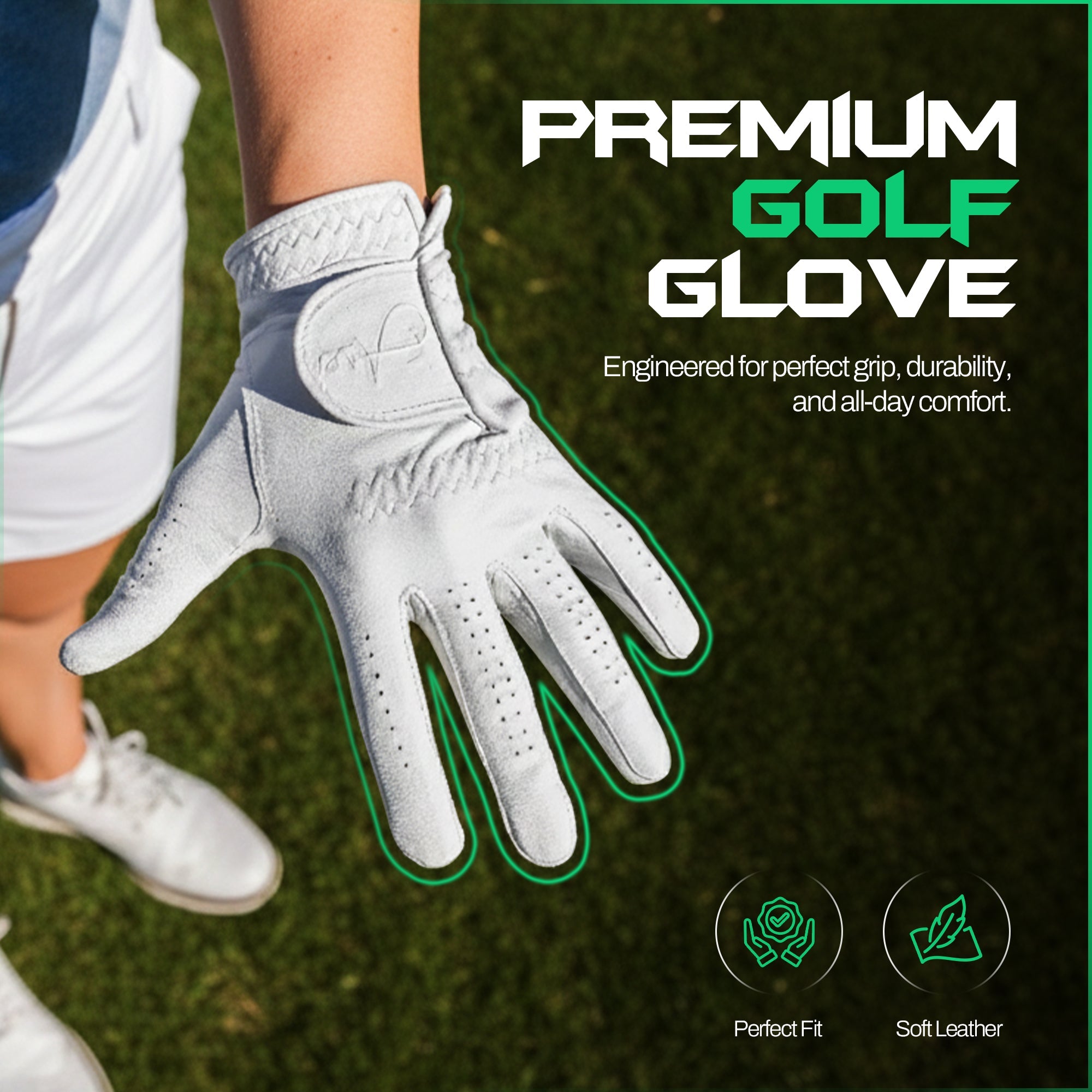 Ase PureGrip Golf Glove - Black Girl Golf