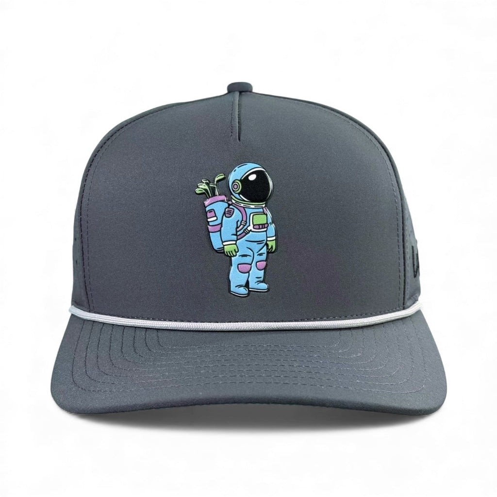 Astronaut Walker Golf Hat | Snapback Cap | Built - in Magnetic Ball Marker Holder + Marker Included | Adjustable Gray - Black Girl Golf