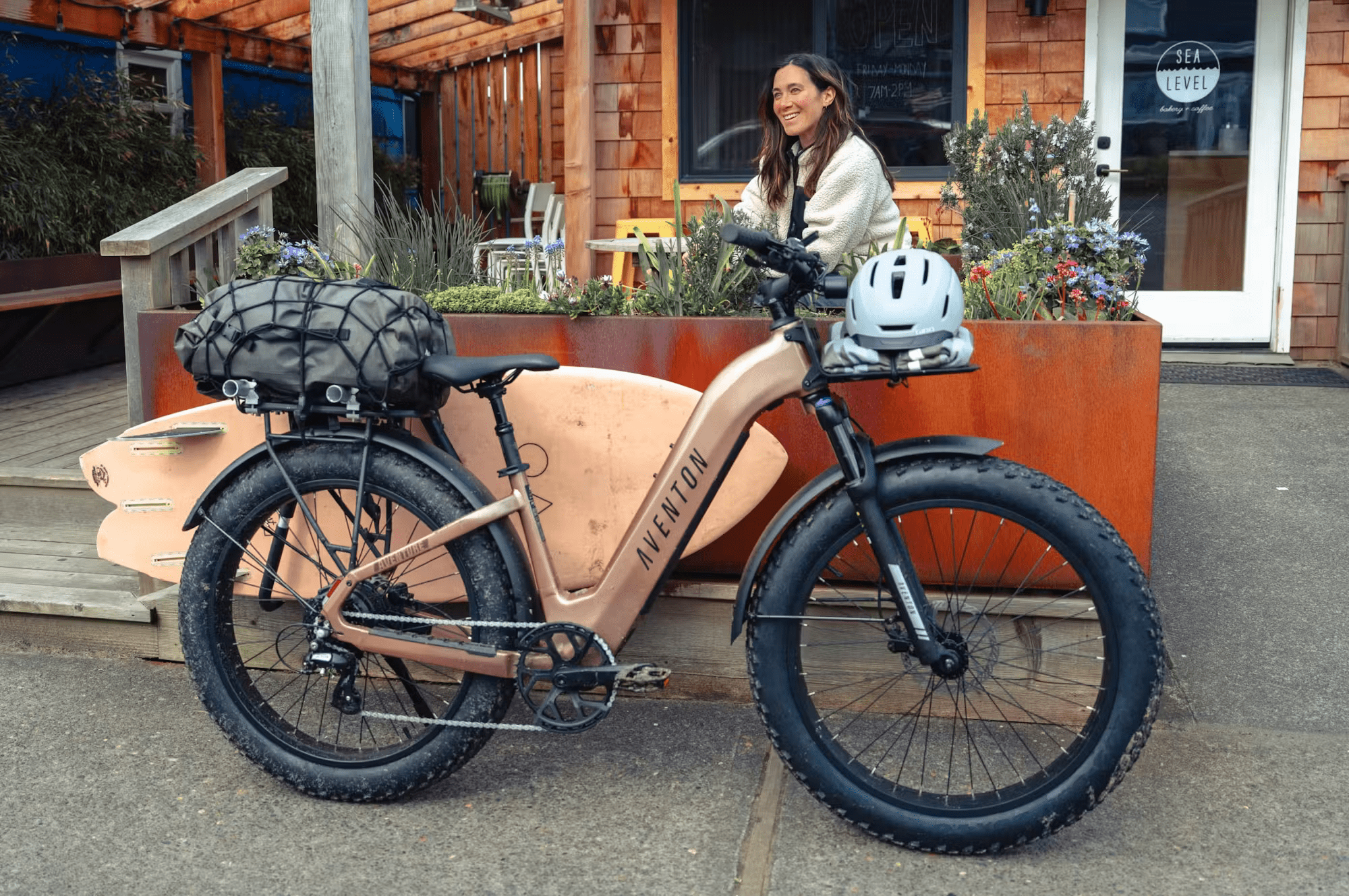 Aventon Aventure.3 E - Bike Step - Through - Black Girl Golf