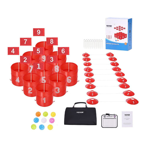Backyard Golf Game 9 Hole Portable Outdoor Bucket Golf Game for Kids and Adults - Black Girl Golf