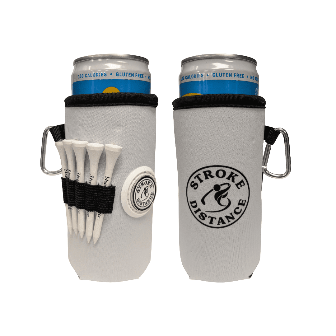 Beverage Caddie 3 - in - 1 Golf Insulator, Removeable Ball Marker, Bag Clip & Tees Combo - Black Girl Golf