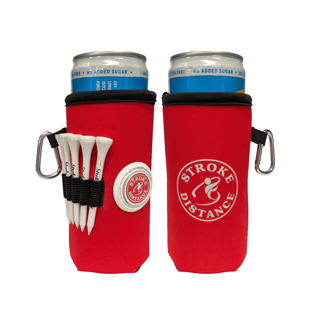 Beverage Caddie 3 - in - 1 Golf Insulator, Removeable Ball Marker, Bag Clip & Tees Combo - Black Girl Golf
