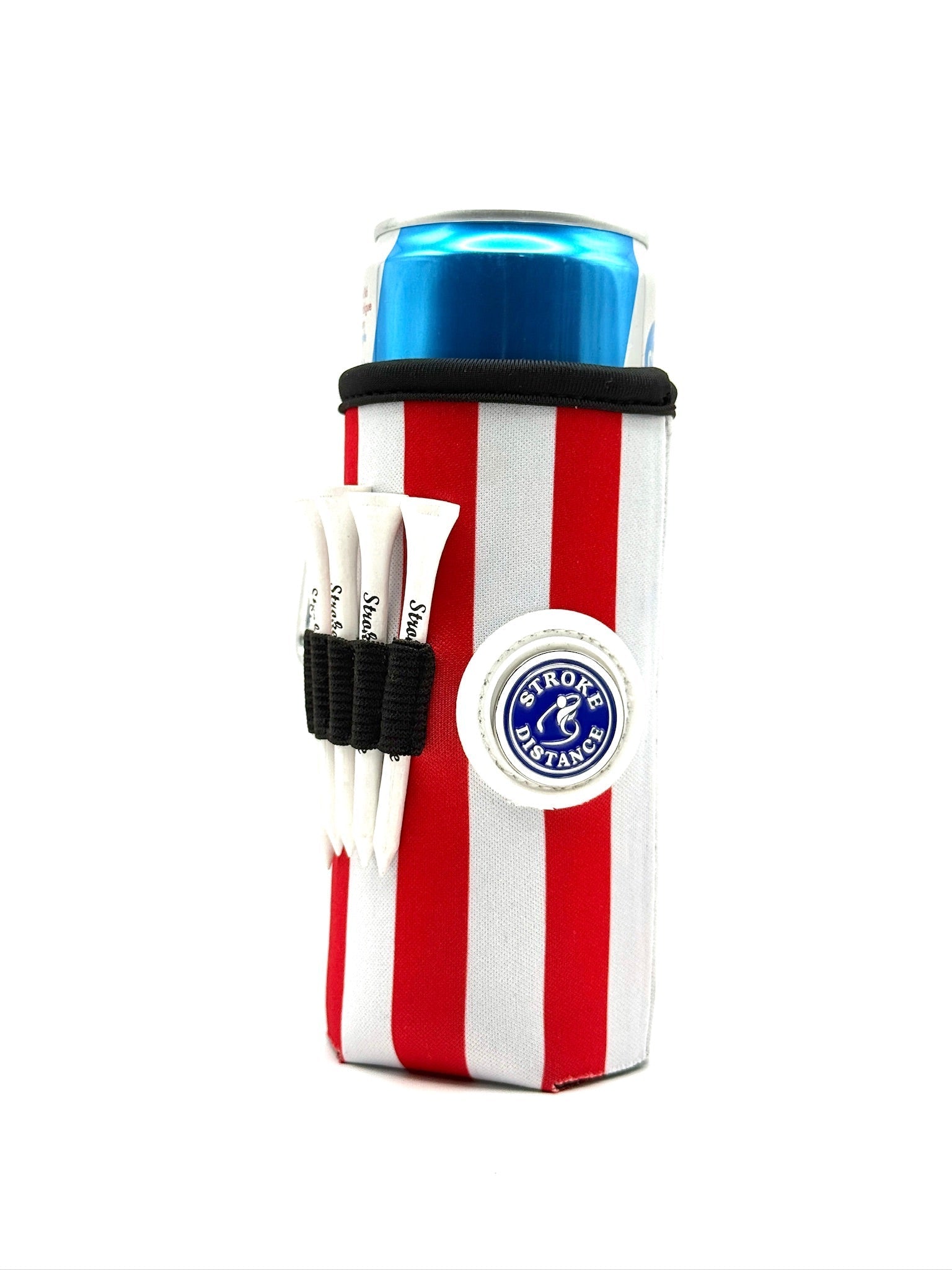 Beverage Caddie 3 - in - 1 Golf Insulator, Removeable Ball Marker, Bag Clip & Tees Combo - Black Girl Golf