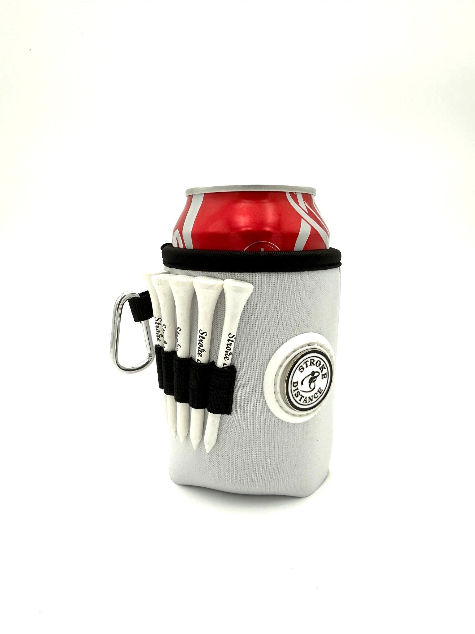Beverage Caddie 3 - in - 1 Golf Insulator, Removeable Ball Marker, Bag Clip & Tees Combo - Black Girl Golf