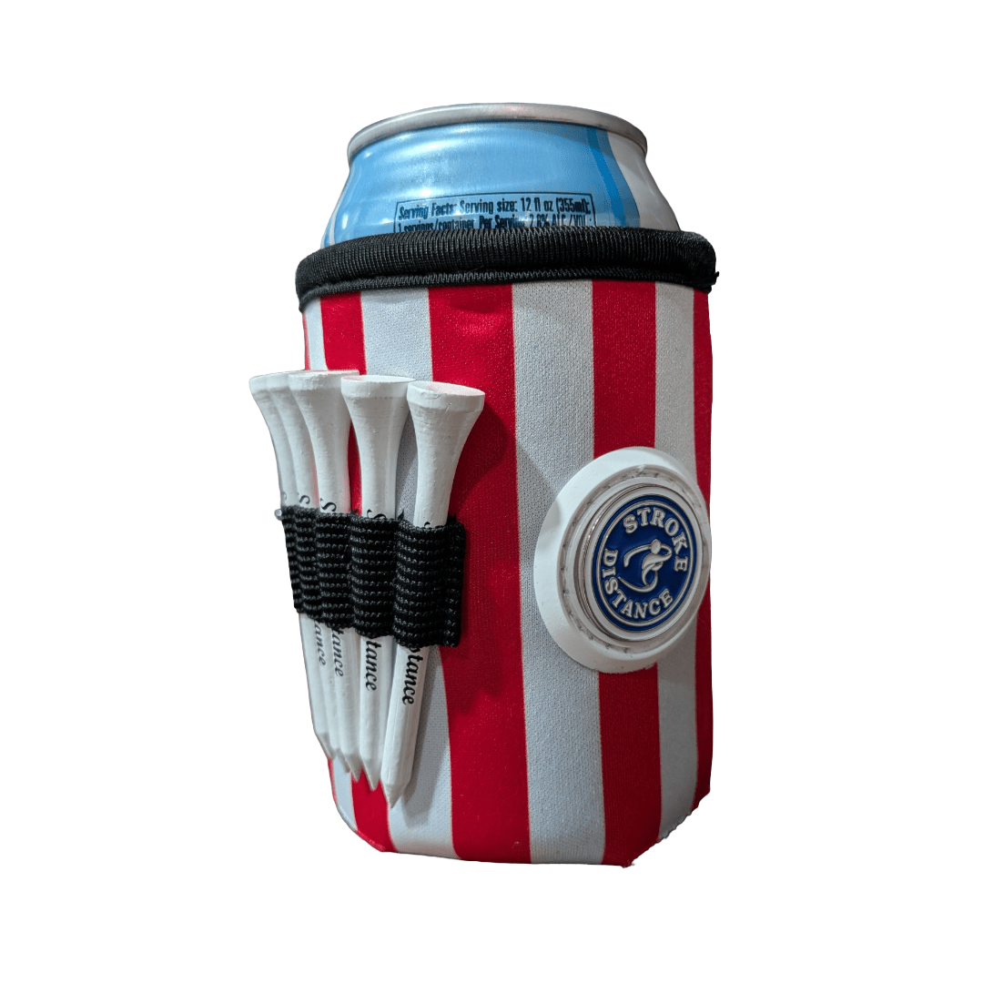 Beverage Caddie 3 - in - 1 Golf Insulator, Removeable Ball Marker, Bag Clip & Tees Combo - Black Girl Golf