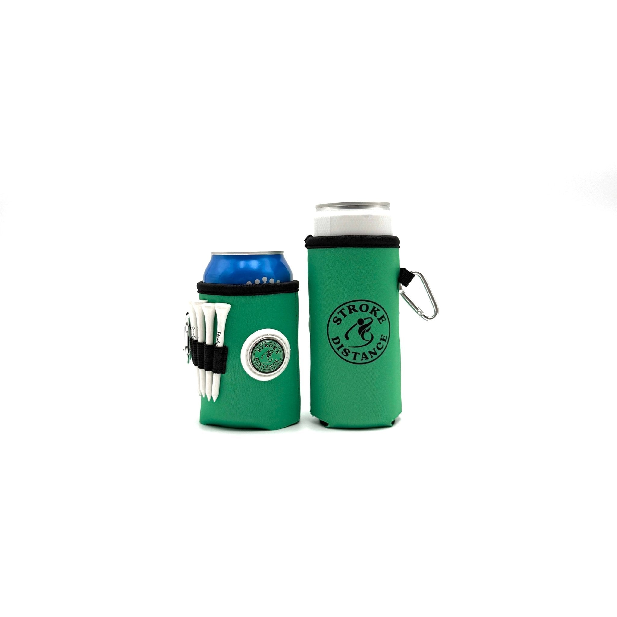 Beverage Caddie 3 - in - 1 Golf Insulator, Removeable Ball Marker, Bag Clip & Tees Combo - Black Girl Golf
