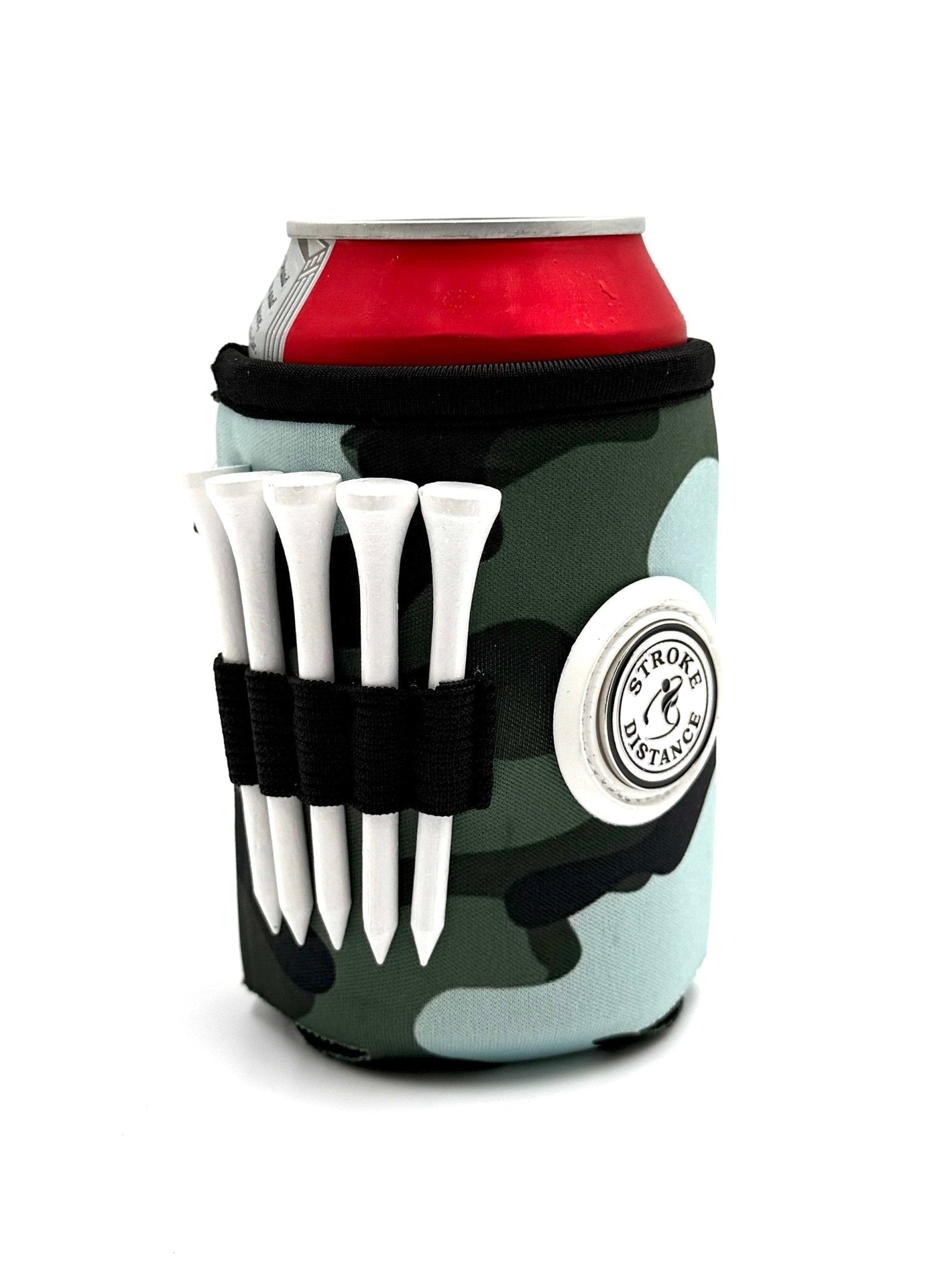 Beverage Caddie 3 - in - 1 Golf Insulator, Removeable Ball Marker, Bag Clip & Tees Combo - Black Girl Golf