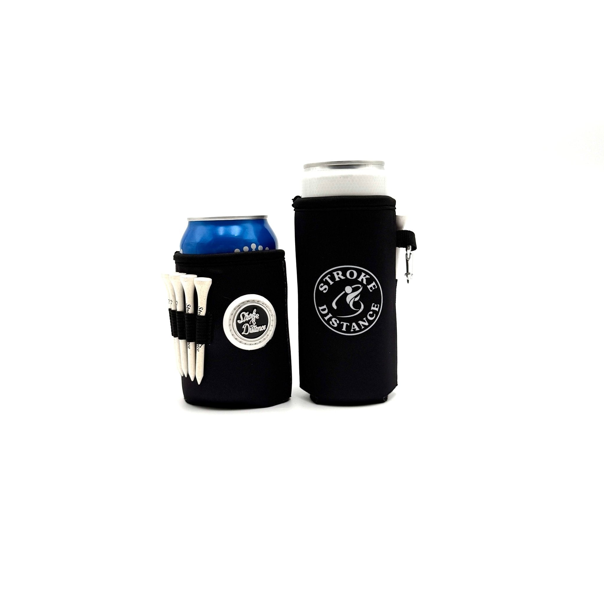 Beverage Caddie 3 - in - 1 Golf Insulator, Removeable Ball Marker, Bag Clip & Tees Combo - Black Girl Golf
