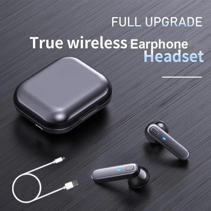 Black Bluetooth-Compatible Wireless Bass Ear Buds Stereo Headphone With Mic Touch Control Bluetooth Lightweight Earphones - Black Girl Golf
