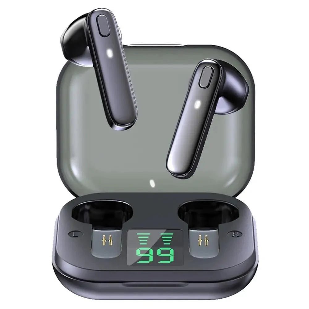 Black Bluetooth-Compatible Wireless Bass Ear Buds Stereo Headphone With Mic Touch Control Bluetooth Lightweight Earphones - Black Girl Golf
