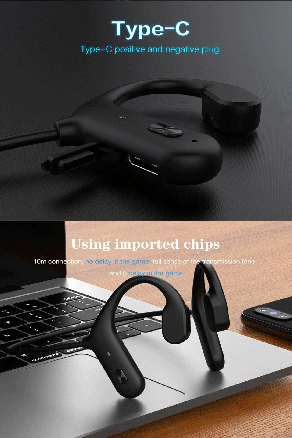 Black Bone Conduction Earphones Wireless Bluetooth 5.0 Waterproof Sports Headphones Noise Reduction Magnetic Headset With Mic Wireless Earbuds With Microphone Bluetooth Headphones Ear Control Hi-Fi Stereo Sound Earphones - Black Girl Golf