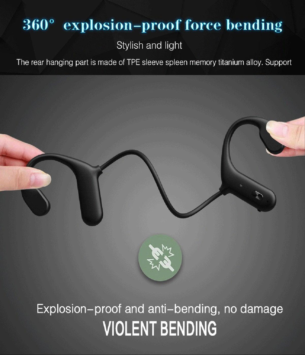 Black Bone Conduction Earphones Wireless Bluetooth 5.0 Waterproof Sports Headphones Noise Reduction Magnetic Headset With Mic Wireless Earbuds With Microphone Bluetooth Headphones Ear Control Hi-Fi Stereo Sound Earphones - Black Girl Golf