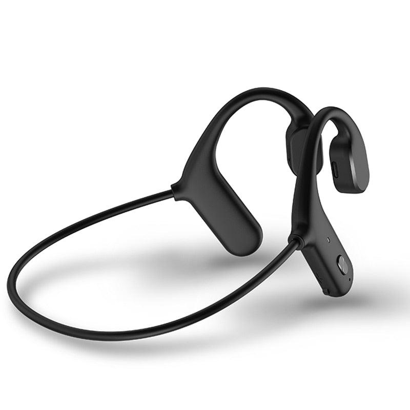 Black Bone Conduction Earphones Wireless Bluetooth 5.0 Waterproof Sports Headphones Noise Reduction Magnetic Headset With Mic Wireless Earbuds With Microphone Bluetooth Headphones Ear Control Hi-Fi Stereo Sound Earphones - Black Girl Golf