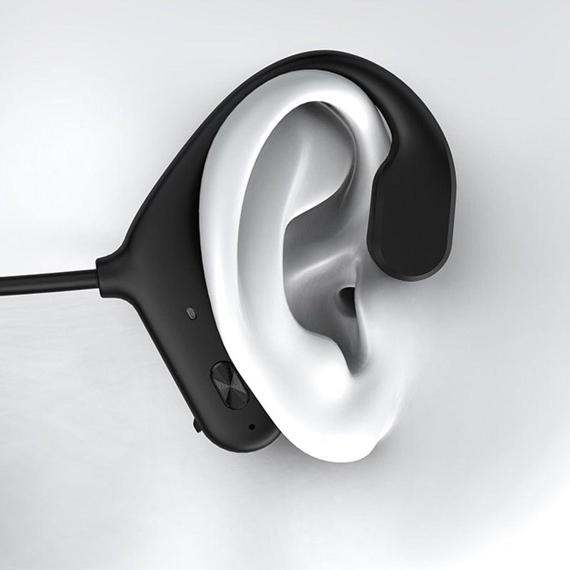 Black Bone Conduction Earphones Wireless Bluetooth 5.0 Waterproof Sports Headphones Noise Reduction Magnetic Headset With Mic Wireless Earbuds With Microphone Bluetooth Headphones Ear Control Hi-Fi Stereo Sound Earphones - Black Girl Golf