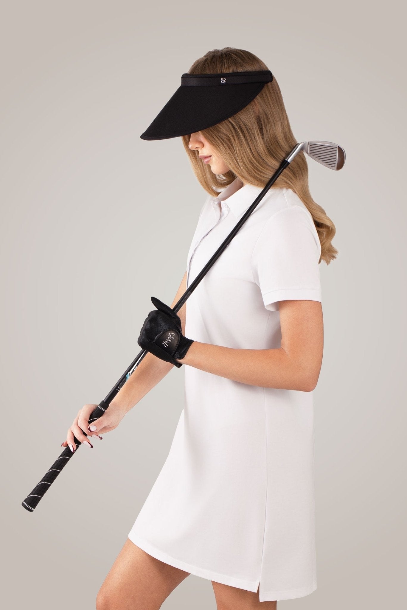 Black Wide Brim Slide On Visor - Black Girl Golf