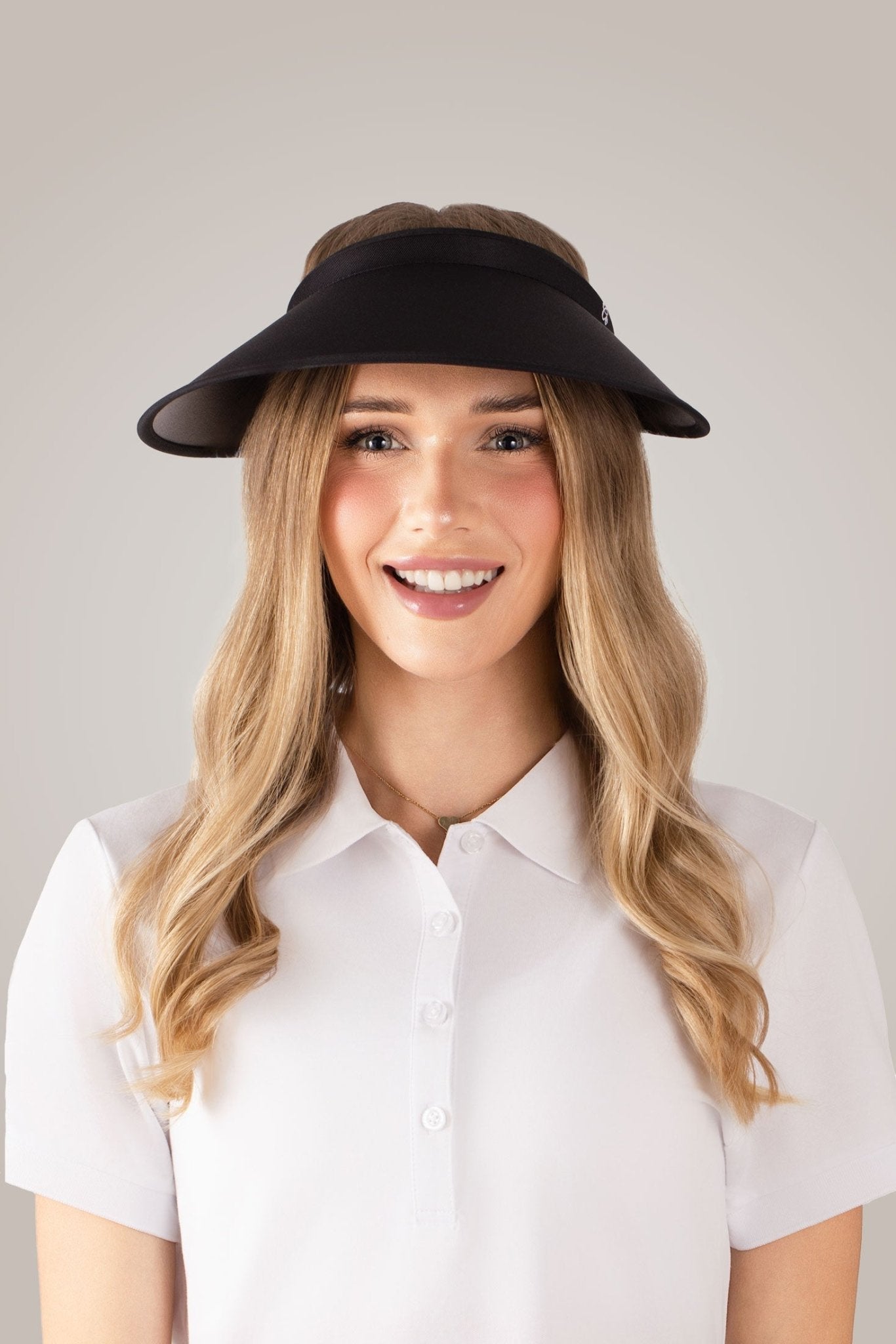 Black Wide Brim Slide On Visor - Black Girl Golf
