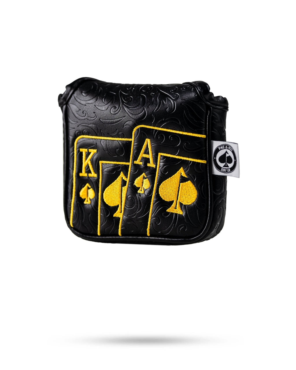 Black/Gold Ace of Spades - Mallet Putter Cover - Black Girl Golf