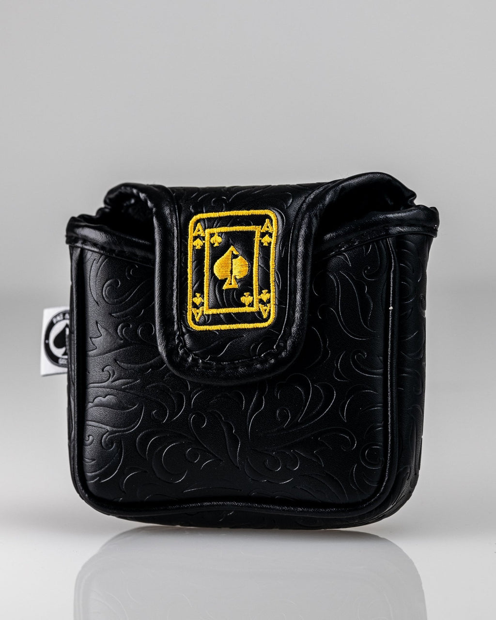 Black/Gold Ace of Spades - Mallet Putter Cover - Black Girl Golf