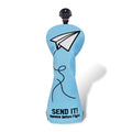Blue Paper Airplane SEND IT! Headcover - Black Girl Golf
