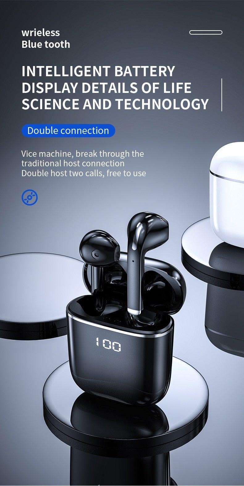 Bluetooth 5.0 Earphones LED Charging Box Wireless Headphone 9D Stereo Sound Sports Waterproof Earbuds Headsets With Microphone Wearable Wireless Clear Calls Music Headphones Immersive Sound 12 Hours Single Playtime HiFi Quality Stereo Sound - Black Girl Golf